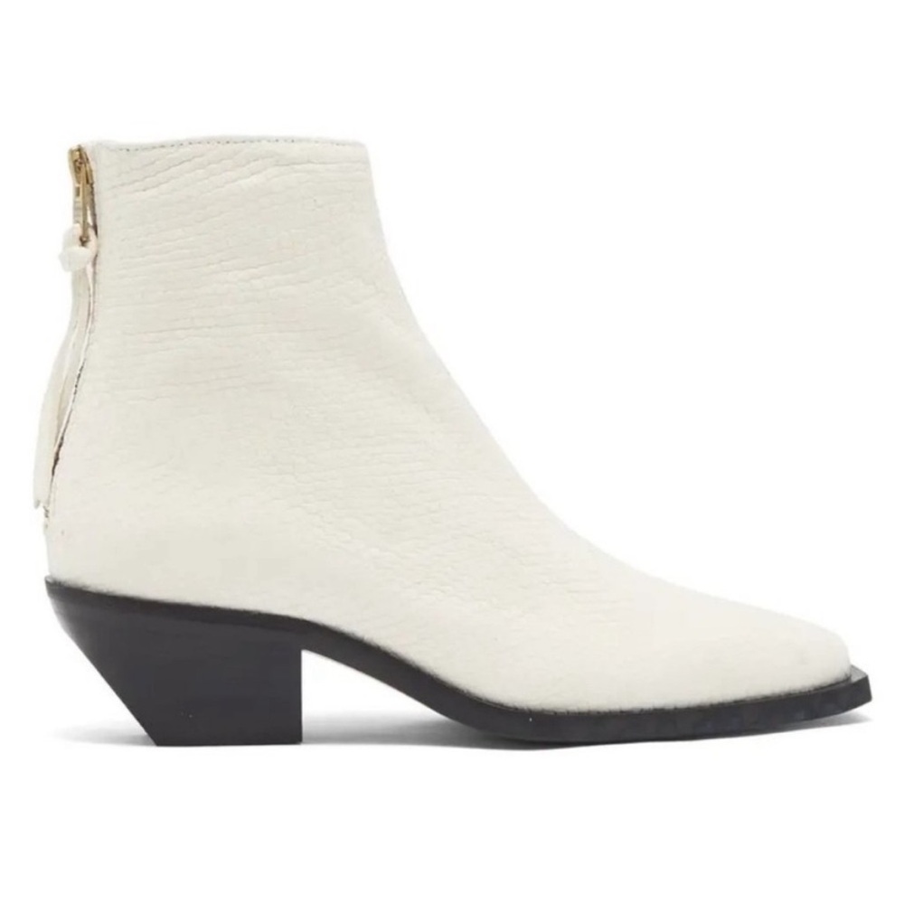 All saints Lenora Boot 36 stone white snake embossed $349